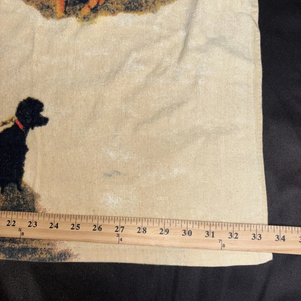 VTG Rare Beach Towel Norman Rockwell Saturday Evening Post Beach Scene 58X33